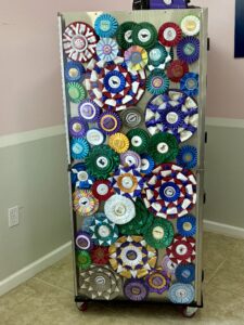 A crafty display of dog show ribbons